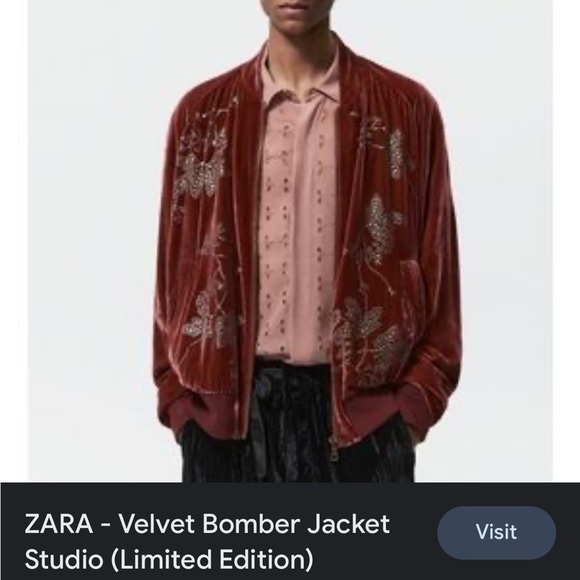 ZARA STUDIO Velvet Bomber Jacket , Limited Edition , Sz L - Picture 12 of 17